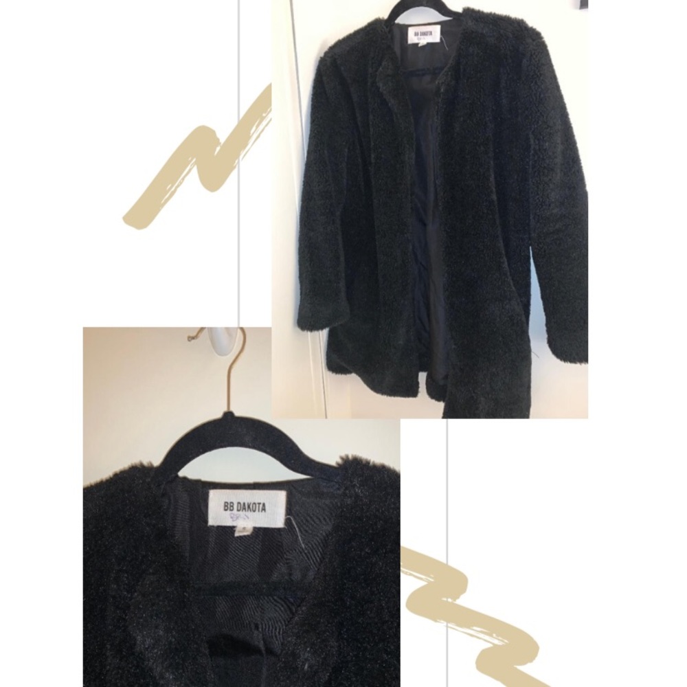 BB Dakota Black Fuzzy Jacket